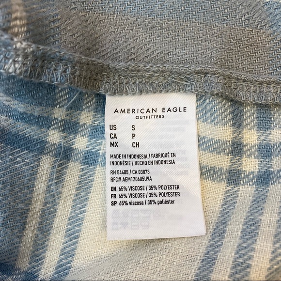 American Eagle Flannel Babydoll Top Blouse - Picture 8 of 12